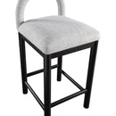 Meridian Conrad Grey Linen Textured Fabric Counter Stool IMAGE 7