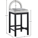 Meridian Conrad Grey Linen Textured Fabric Counter Stool IMAGE 9