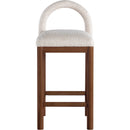 Meridian Conrad Beige Linen Textured Fabric Counter Stool IMAGE 3