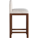 Meridian Conrad Beige Linen Textured Fabric Counter Stool IMAGE 4