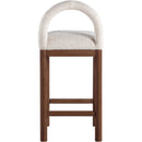 Meridian Conrad Beige Linen Textured Fabric Counter Stool IMAGE 5