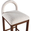 Meridian Conrad Beige Linen Textured Fabric Counter Stool IMAGE 6