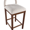 Meridian Conrad Beige Linen Textured Fabric Counter Stool IMAGE 7