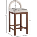 Meridian Conrad Beige Linen Textured Fabric Counter Stool IMAGE 9