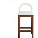 Meridian Conrad Cream Linen Textured Fabric Counter Stool IMAGE 3