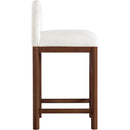 Meridian Conrad Cream Linen Textured Fabric Counter Stool IMAGE 4
