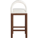 Meridian Conrad Cream Linen Textured Fabric Counter Stool IMAGE 5