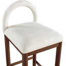 Meridian Conrad Cream Linen Textured Fabric Counter Stool IMAGE 6
