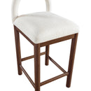 Meridian Conrad Cream Linen Textured Fabric Counter Stool IMAGE 7