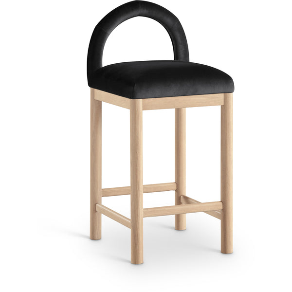 Meridian Conrad Black Velvet Counter Stool IMAGE 1