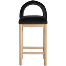 Meridian Conrad Black Velvet Counter Stool IMAGE 3