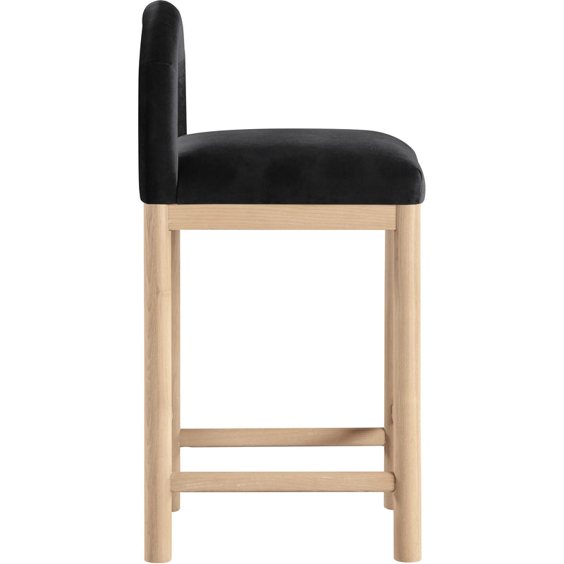 Meridian Conrad Black Velvet Counter Stool IMAGE 4