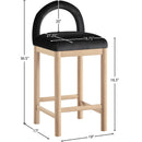 Meridian Conrad Black Velvet Counter Stool IMAGE 8