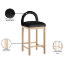 Meridian Conrad Black Velvet Counter Stool IMAGE 9