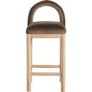Meridian Conrad Brown Velvet Counter Stool IMAGE 3