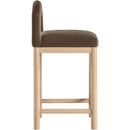 Meridian Conrad Brown Velvet Counter Stool IMAGE 4