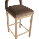 Meridian Conrad Brown Velvet Counter Stool IMAGE 7
