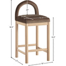 Meridian Conrad Brown Velvet Counter Stool IMAGE 8