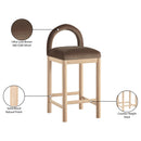 Meridian Conrad Brown Velvet Counter Stool IMAGE 9