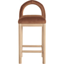 Meridian Conrad Cognac Velvet Counter Stool IMAGE 3