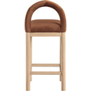 Meridian Conrad Cognac Velvet Counter Stool IMAGE 5