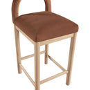 Meridian Conrad Cognac Velvet Counter Stool IMAGE 7