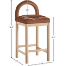 Meridian Conrad Cognac Velvet Counter Stool IMAGE 8