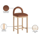 Meridian Conrad Cognac Velvet Counter Stool IMAGE 9