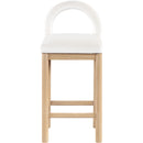 Meridian Conrad Cream Velvet Counter Stool IMAGE 3