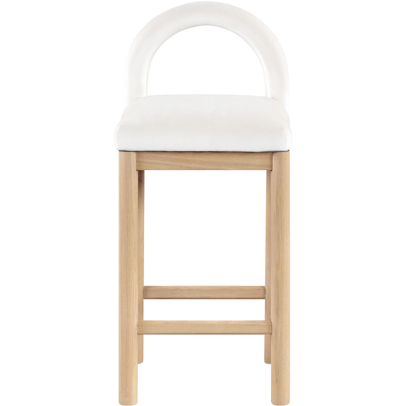 Meridian Conrad Cream Velvet Counter Stool IMAGE 3