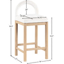 Meridian Conrad Cream Velvet Counter Stool IMAGE 8