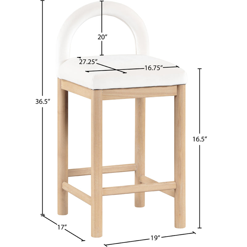 Meridian Conrad Cream Velvet Counter Stool IMAGE 8