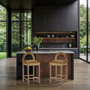 Meridian Conrad Saddle Velvet Counter Stool IMAGE 2