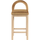 Meridian Conrad Saddle Velvet Counter Stool IMAGE 3