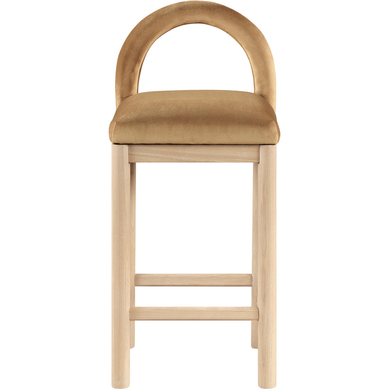 Meridian Conrad Saddle Velvet Counter Stool IMAGE 3