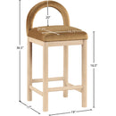 Meridian Conrad Saddle Velvet Counter Stool IMAGE 8