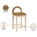 Meridian Conrad Saddle Velvet Counter Stool IMAGE 9
