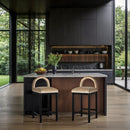 Meridian Conrad Beige Velvet Counter Stool IMAGE 2