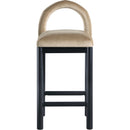 Meridian Conrad Beige Velvet Counter Stool IMAGE 3