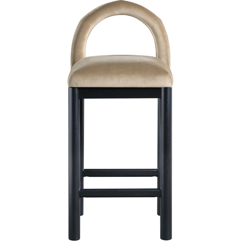Meridian Conrad Beige Velvet Counter Stool IMAGE 3