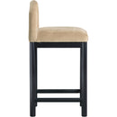 Meridian Conrad Beige Velvet Counter Stool IMAGE 4