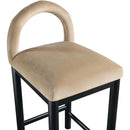 Meridian Conrad Beige Velvet Counter Stool IMAGE 6