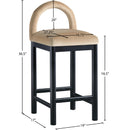 Meridian Conrad Beige Velvet Counter Stool IMAGE 8