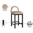 Meridian Conrad Beige Velvet Counter Stool IMAGE 9