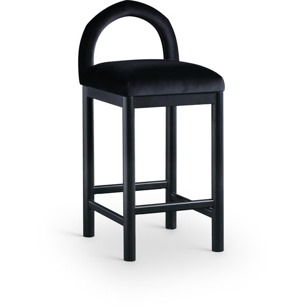 Meridian Conrad Black Velvet Counter Stool IMAGE 1