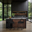 Meridian Conrad Black Velvet Counter Stool IMAGE 2