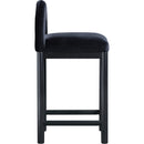 Meridian Conrad Black Velvet Counter Stool IMAGE 4