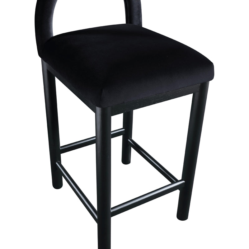 Meridian Conrad Black Velvet Counter Stool IMAGE 7