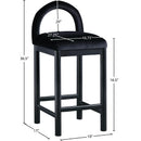 Meridian Conrad Black Velvet Counter Stool IMAGE 8
