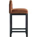 Meridian Conrad Cognac Velvet Counter Stool IMAGE 4